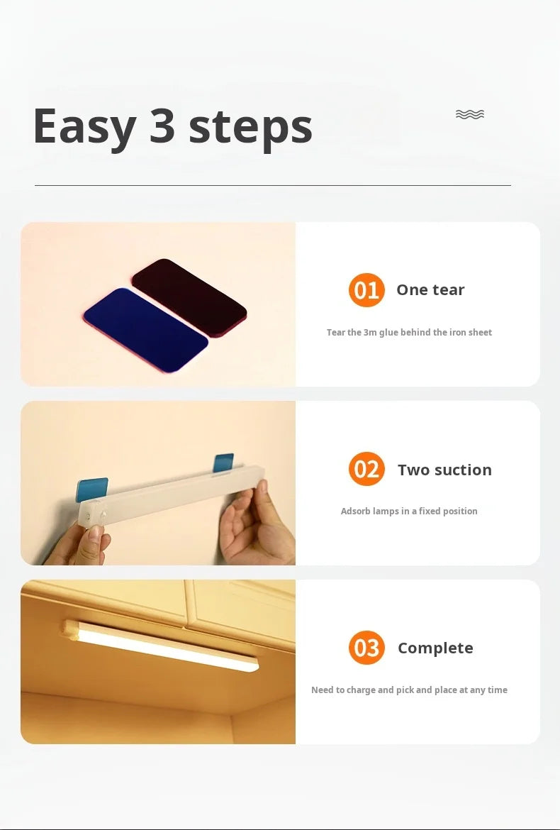Motion Sensor LED Light — Magnetic, Rechargeable, No Wiring Needed